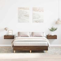 Bedframe zonder matras 140x190 cm spaanplaat bruin eikenkleurig