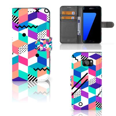 Samsung Galaxy S7 Edge | Book Case | Blokken Kleurrijk