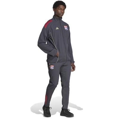 adidas Olympique Lyon Presentatie Trainingspak Full-Zip 2025-2026 Donkergrijs Goud Rood Blauw