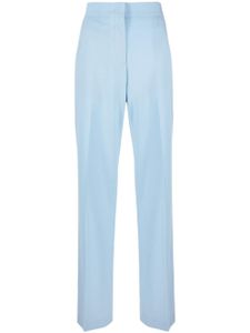 MSGM pantalon en laine vierge à taille haute - Bleu