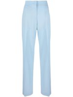 MSGM pantalon en laine vierge à taille haute - Bleu