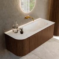 Badmeubel Mondiaz Kurve-Dlux | 115 cm | Meubelkleur Walnut | Wastafelkleur Opalo | Solid surface | Rechts spoelbak | Zonder kraangat(en) Badmeubel Mondiaz Kurve-Dlux | 115 cm | Meubelkleur Walnut | Wastafelkleur Opalo | Solid surface | Rechts spoelbak | Zonder kraangat(en)