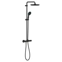 Grohe Vitalio Startdouchesysteem m. douchekraan thermostatisch m. aquadimmerm. hoofddouche Ø25cm en handdouche Ø11cm m. 2 st.mat zwart 266772431