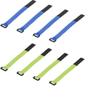 Proplus kabelbinders klittenband 8 stuks blauw/groen