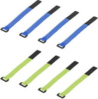 Proplus Kabelbinders klittenband 8 stuks blauw/groen