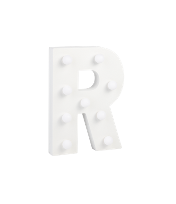 Letter R met licht hoogte 17 cm breedte 12 cm