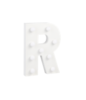Letter R met licht hoogte 17 cm breedte 12 cm Letter R met licht hoogte 17 cm breedte 12 cm