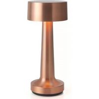 Goliving Tafellamp Oplaadbaar – Draadloos en dimbaar – Moderne touch lamp – 21 cm – Roségoud - thumbnail