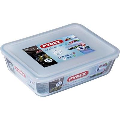 PYREX - 242P000 / 7046 - Rechthoekige schaal met deksel - 22cm * 17 cm - Pyrex Cook & Freeze