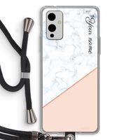 Marmer in stijl: OnePlus 9 Transparant Hoesje met koord