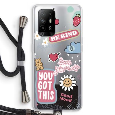 Positivity: Oppo A94 5G Transparant Hoesje met koord