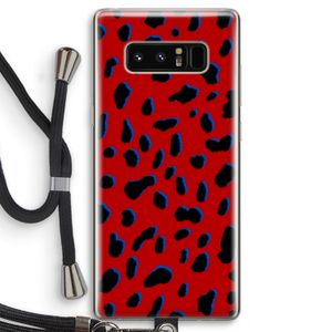Red Leopard: Samsung Galaxy Note 8 Transparant Hoesje met koord