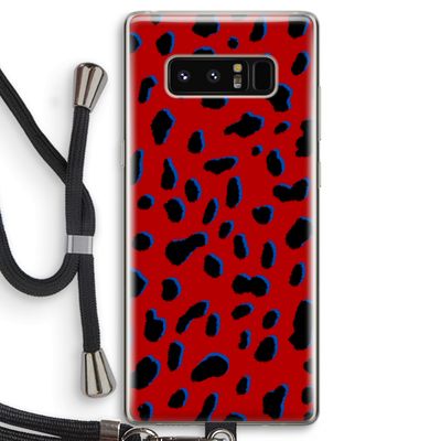 Red Leopard: Samsung Galaxy Note 8 Transparant Hoesje met koord