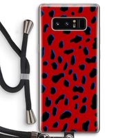 Red Leopard: Samsung Galaxy Note 8 Transparant Hoesje met koord