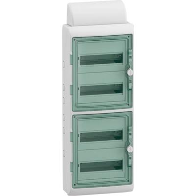 Schneider Electric 13988 Mureva Verdeler voor vochtige ruimtes Opbouw (op muur) Aantal groepen: 48 Aantal rijen: 4 Inhoud: 1 stuk(s)