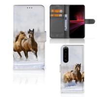 Sony Xperia 1 III | Telefoonhoesje | Met pasjeshouder | Paarden