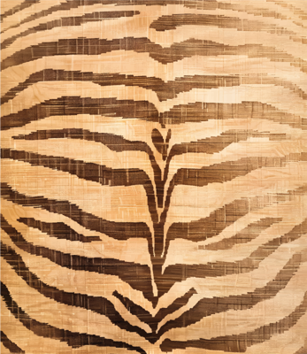 Tijger strepen vinyl tapijt beige