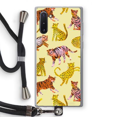 Cute Tigers and Leopards: Samsung Galaxy Note 10 Transparant Hoesje met koord