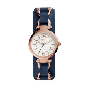 Horlogeband Fossil ES3857 Leder Blauw 8mm