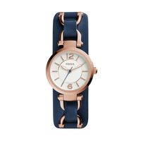 Horlogeband Fossil ES3857 Leder Blauw 8mm