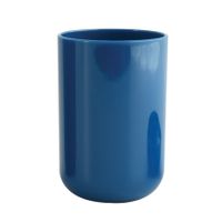 Badkamer drinkbeker/tandenborstelhouder Porto - PS kunststof - marine blauw - 7 x 10 cm