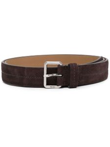 Prada ceinture à boucle gravée - Marron