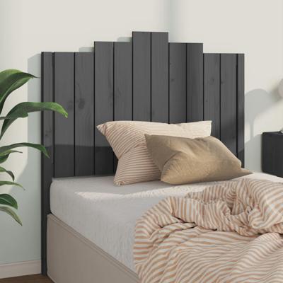 Hoofdbord 106x4x110 cm massief grenenhout grijs