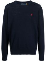 Polo Ralph Lauren pull en maille à logo brodé - Bleu