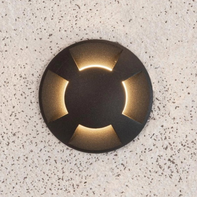 Grondspot Zwart 3W led warm wit 52mm 24V