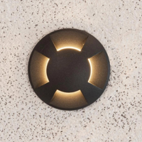 Grondspot Zwart 3W led warm wit 52mm 24V