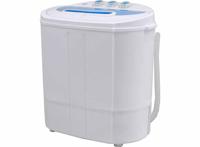 Lowander mini wasmachine - Met centrifuge en dubbele trommel - Campingwasmachine - 5KG - Wit