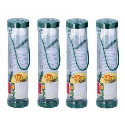 Vogelvoedersilo - Voordeelset van 4x stuks - transparant - kunststof - 25 cm