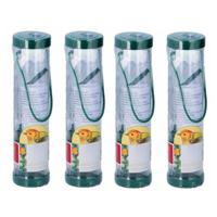Vogelvoedersilo - Voordeelset van 4x stuks - transparant - kunststof - 25 cm