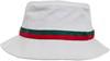 Flexfit FX5003S Stripe Bucket Hat - White/Fire Red/Green - One Size