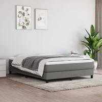 Boxspring bed stof donkergrijs 140x190 cm