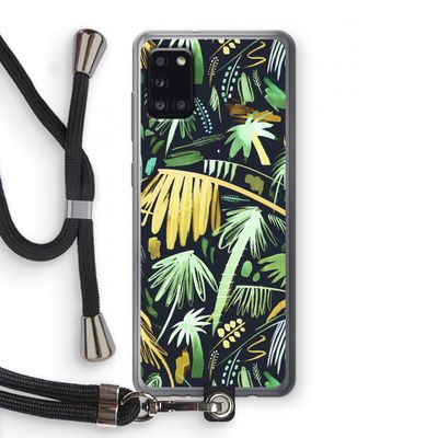 Tropical Palms Dark: Samsung Galaxy A31 Transparant Hoesje met koord