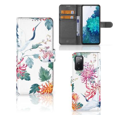 Samsung Galaxy S20 FE | Telefoonhoesje | Met pasjeshouder | Bird Flowers