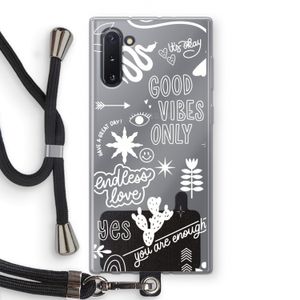 Good vibes: Samsung Galaxy Note 10 Transparant Hoesje met koord