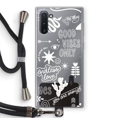 Good vibes: Samsung Galaxy Note 10 Transparant Hoesje met koord
