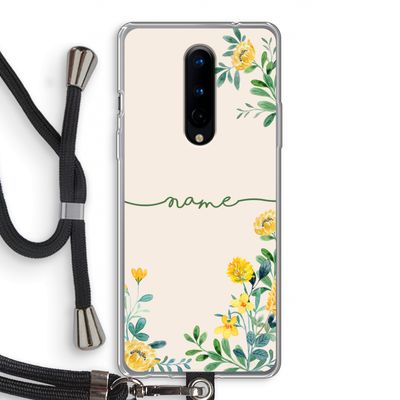 Gele bloemen: OnePlus 8 Transparant Hoesje met koord