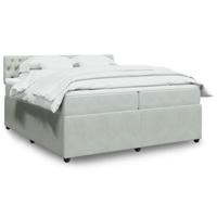 Boxspring met matras fluweel lichtgrijs 200x200 cm