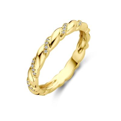 14k Geelgouden Ring met Diamant 0.09ct H SI - 3 mm Breed