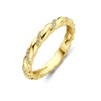 14k Geelgouden Ring met Diamant 0.09ct H SI - 3 mm Breed