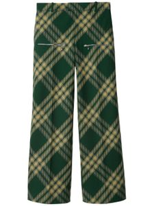 Burberry pantalon de costume en laine à carreaux - Vert