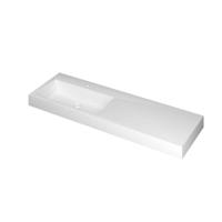 INK Momento Wastafel Polystone Wasbak Links met 1 Kraangat - 1400x450x90 mm - Mat Wit