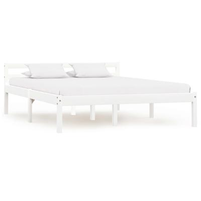 Bedframe massief grenenhout wit 140x200 cm