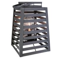 Buitenlamp grijs By Rydens &apos;Yankton&apos; e27 fitting staal led lamp IP44 60cm
