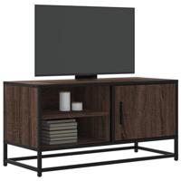 Tv-meubel 80x34,5x40 cm bewerkt hout metaal bruin eikenkleur