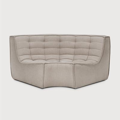 Ethnicraft Modulaire Bank 'N701' Eco, 90° Rond Hoekelement, kleur Ecru