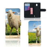 Nokia 1 Plus | Telefoonhoesje | Met pasjeshouder | Schaap en Lammetje